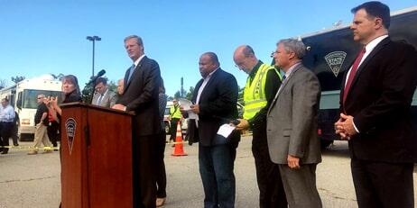 Governor Baker at a press conference regarding the incidents in Lawrence, Andover, and North Andover