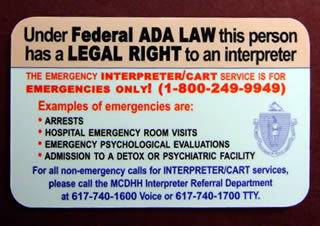 mcdhh emergency card, back