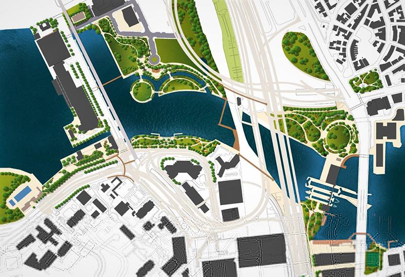 New Charles River Basin, proposed site plan, 1995
