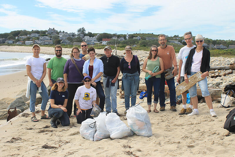 The group with their haul of trash and treasure.