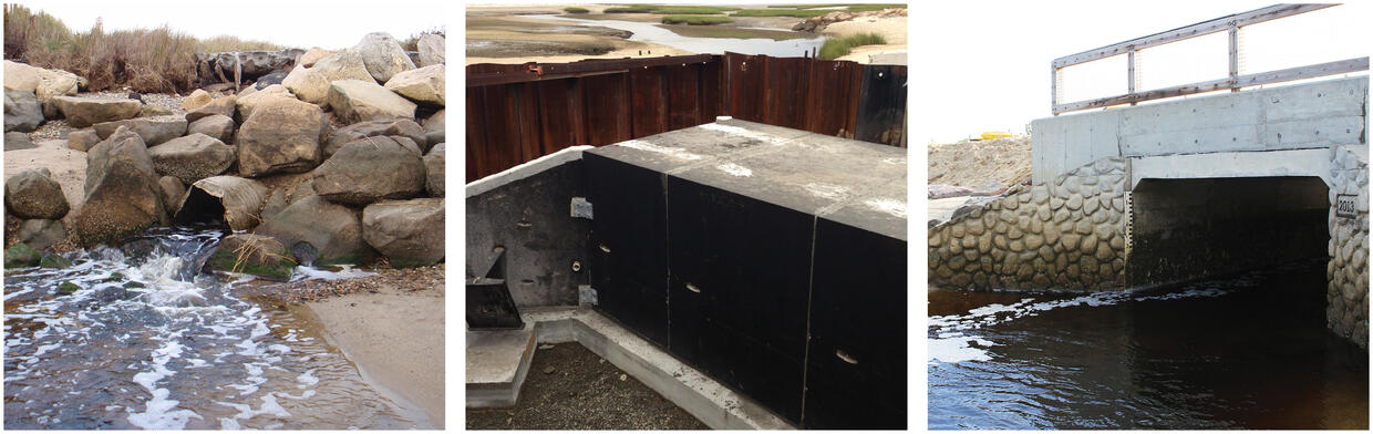 Jones River before and after removal of the Elm Street Dam.