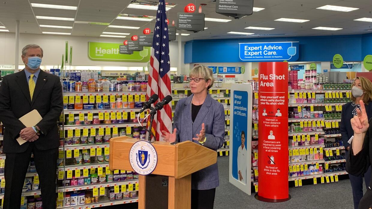 Today Governor Baker, Lt. Governor Polito, and Health and Human Services Secretary Marylou Sudders visited a CVS Pharmacy in Roslindale to receive flu shots and highlight the importance of getting vaccinated this year.
