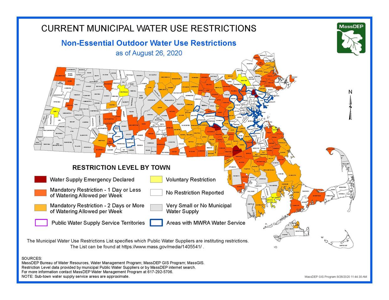 water use restriction map