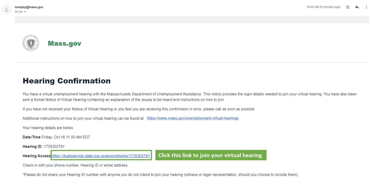 virtual hearing claimant step 1