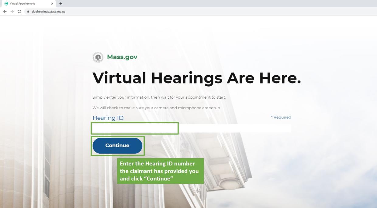virtual hearing witness step 1