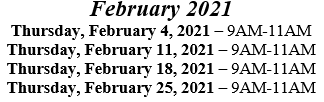 Workshop Dates