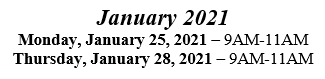Workshop Dates