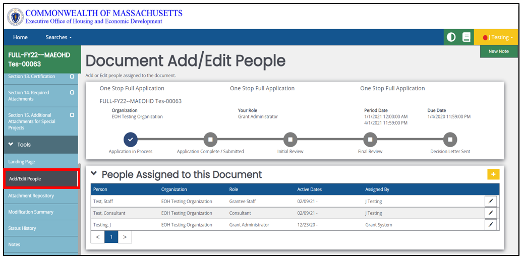 Screen capture showing how to Add/Edit people in IGX