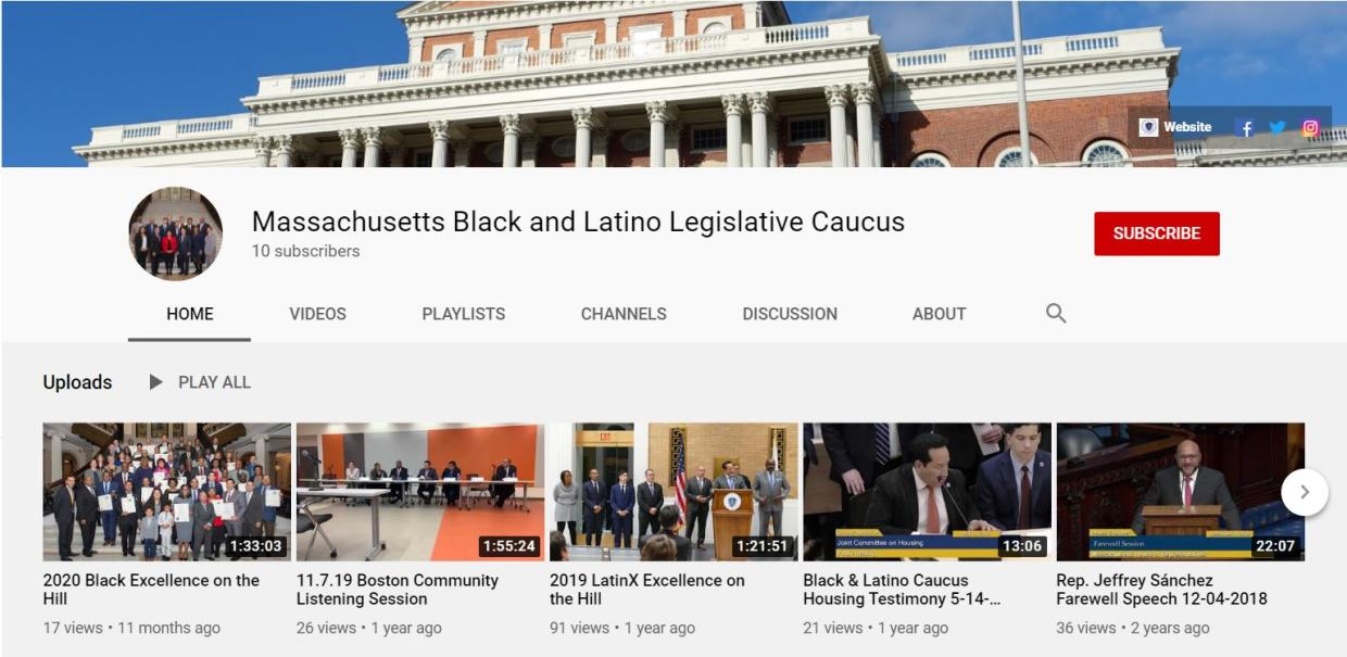 Massachusetts Black and Latino Caucus YouTube Website Image