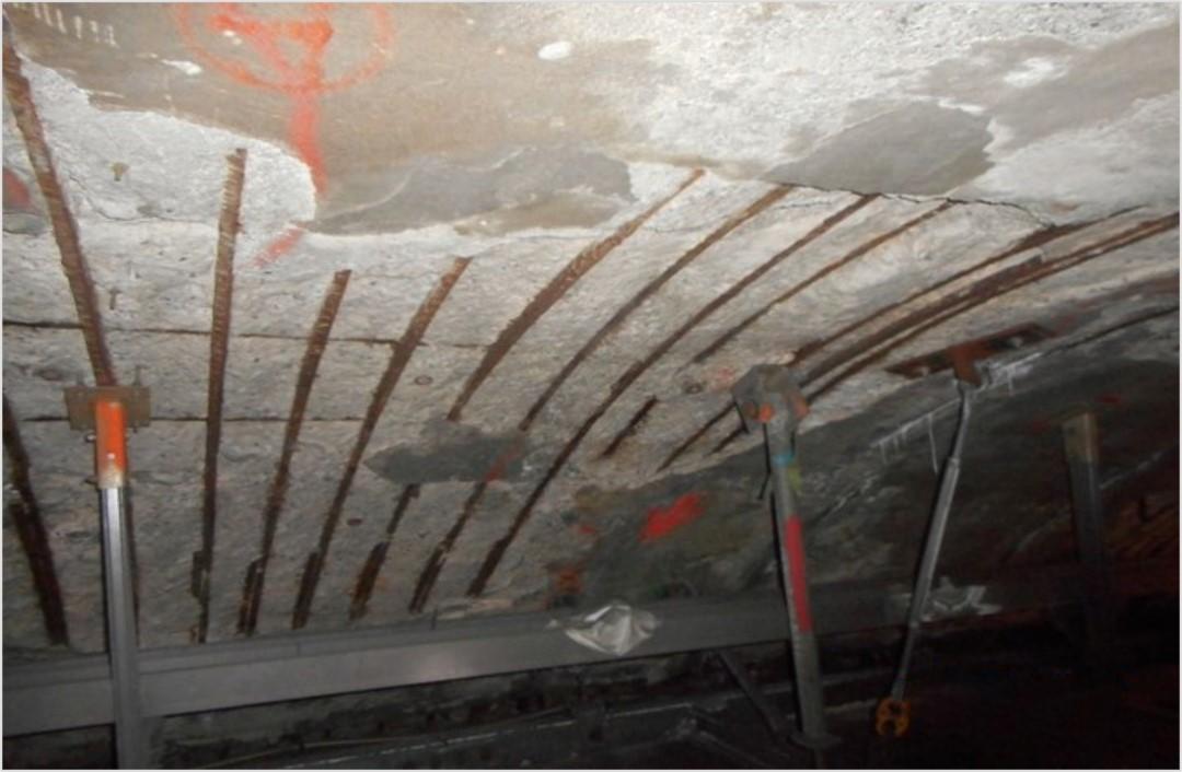 Tunnel roof deterioration