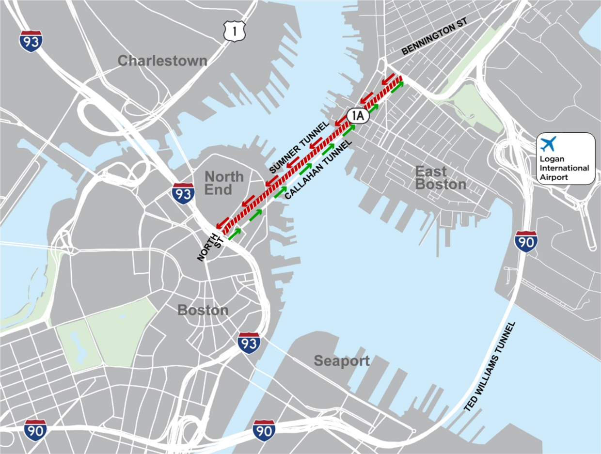 Map of Sumner Tunnel