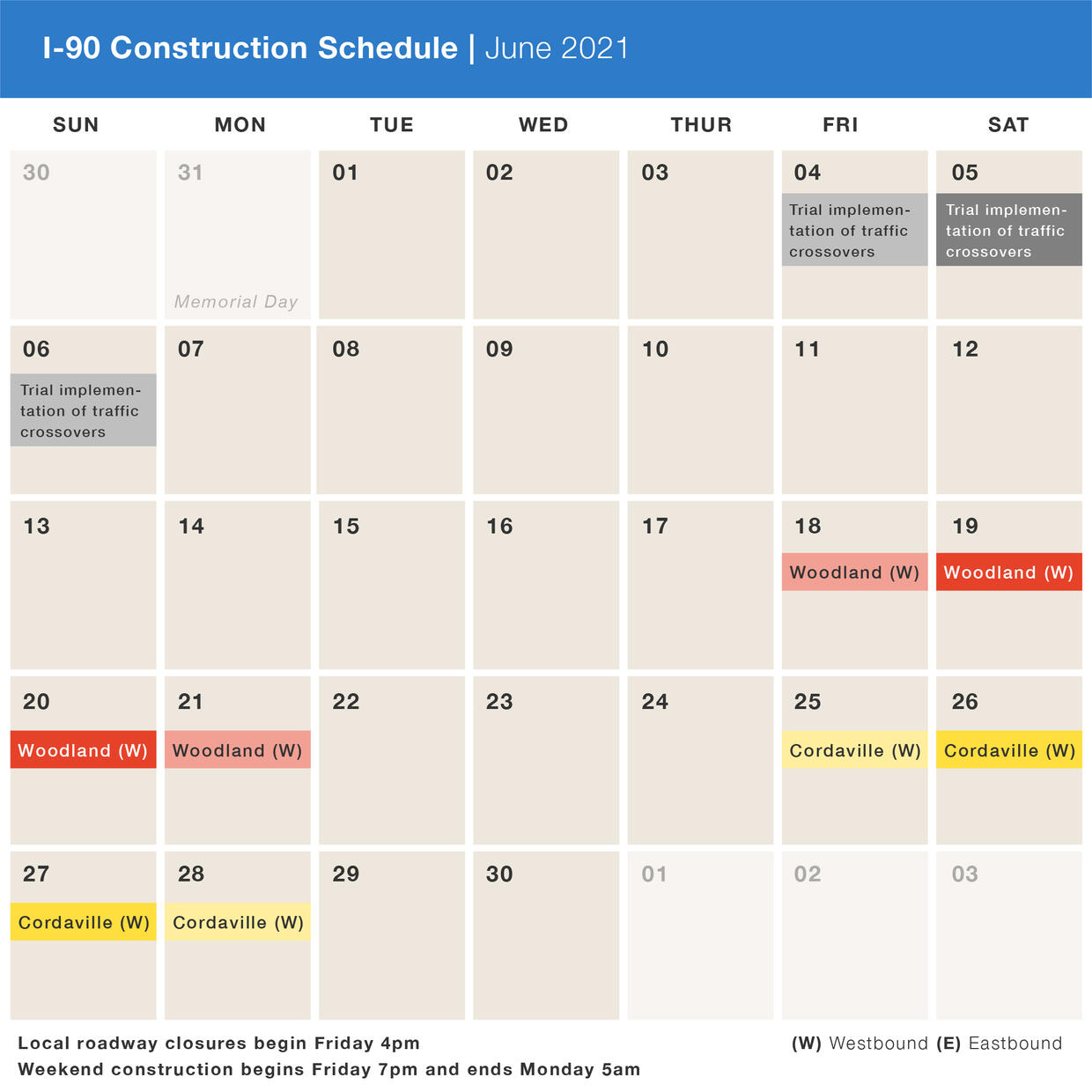 June construction calendar