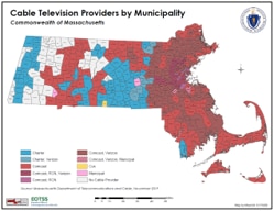 Map of cable providers in Massachusetts