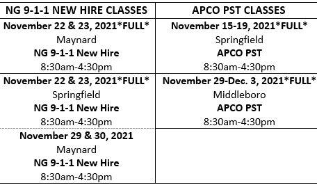 Training Calendar