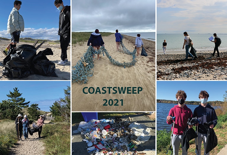 A collage of COASTSWEEP images from the 2021 cleanups
