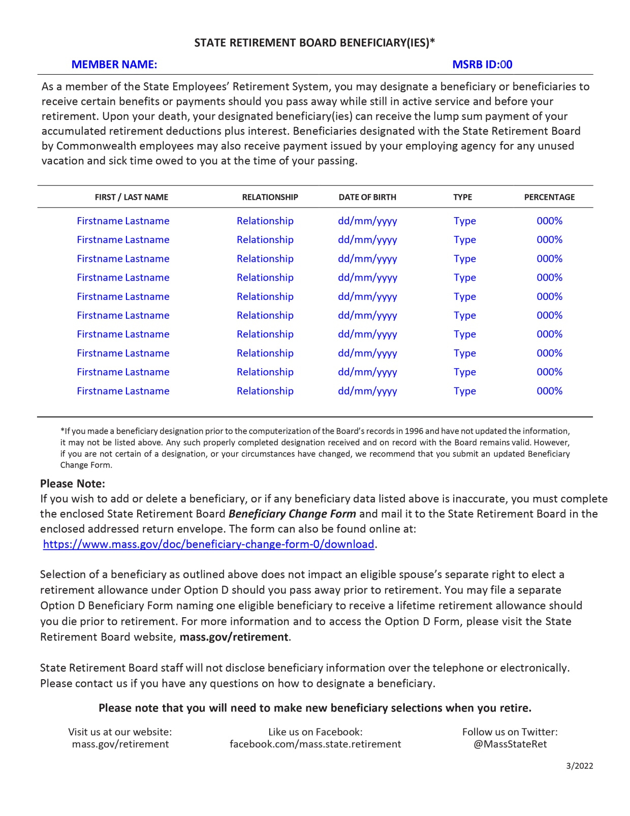 Page 2 Sample of 2021 MSERS Annuity Savings Account Annual Statement