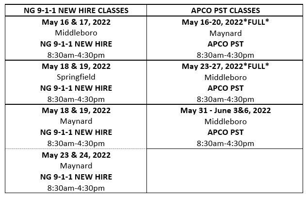 Training Calendar