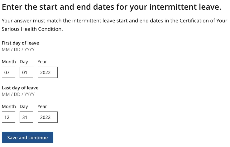 Med Intermittent Dates 6 months