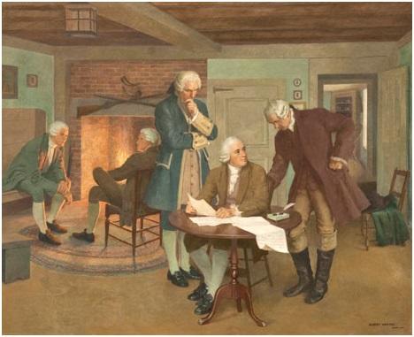 “1779: John Adams, Samuel Adams, and James Bowdoin Drafting the Massachusetts Constitution of 1780″