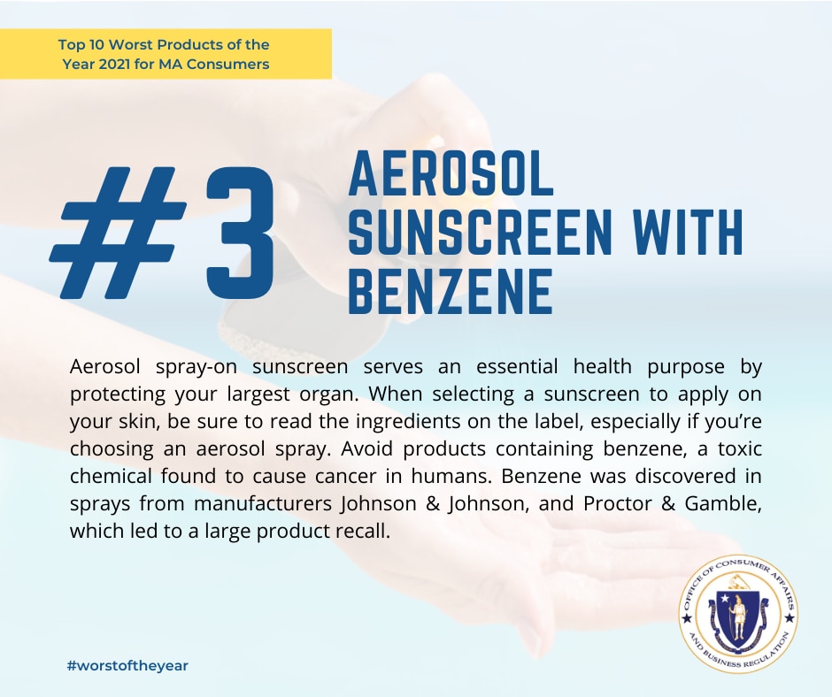 3. Aerosol Sunscreen with Benzene