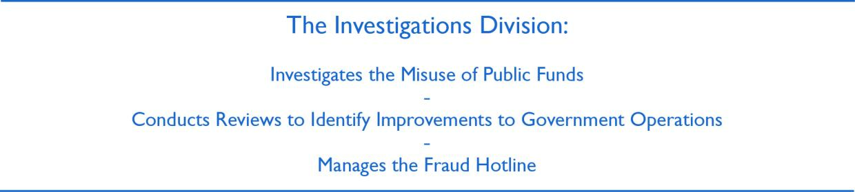 Description of Investigations Division within the OIG 