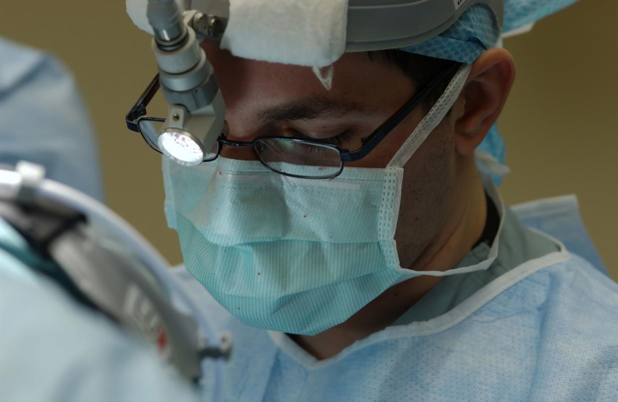 Surgeon during an operation