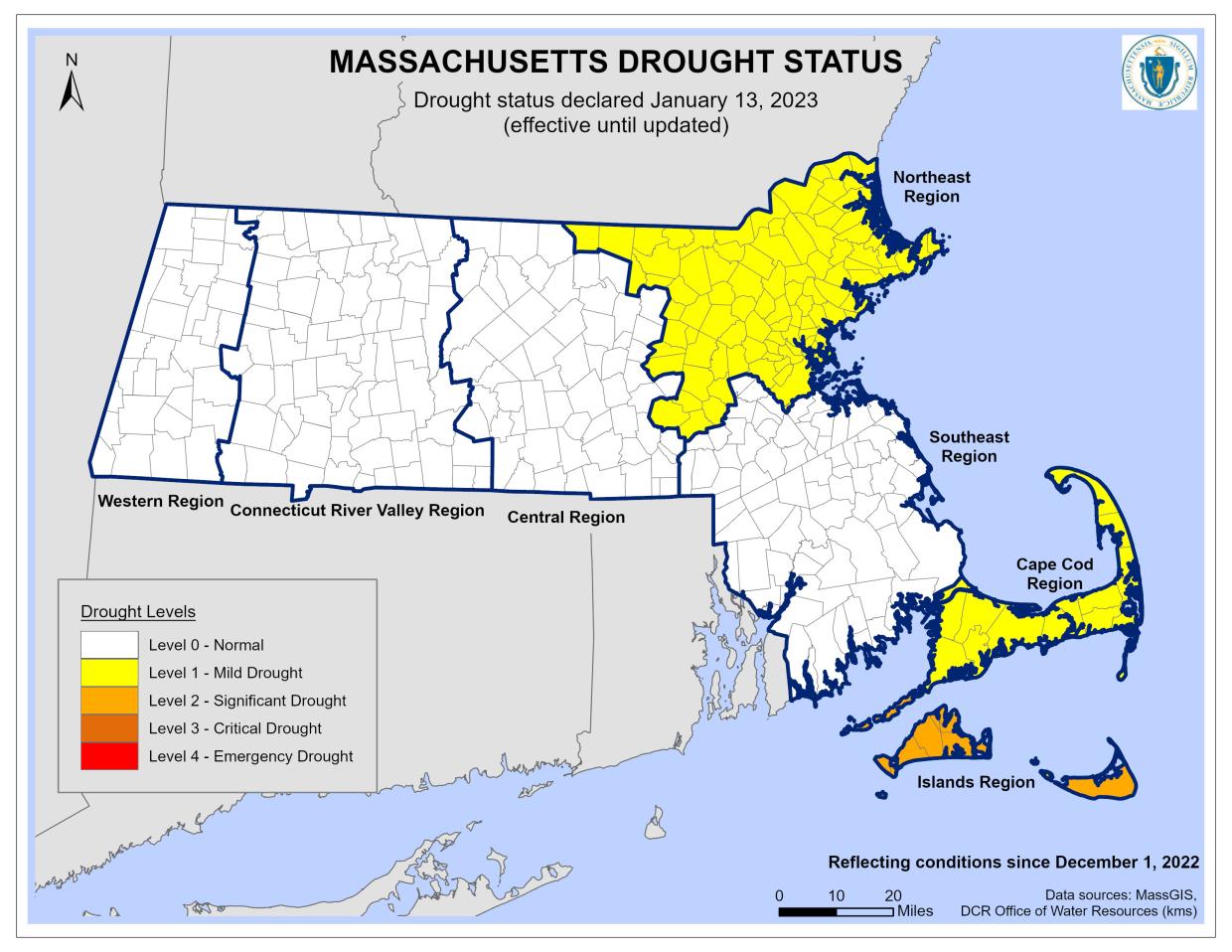 MA Drought Map 1-13-23