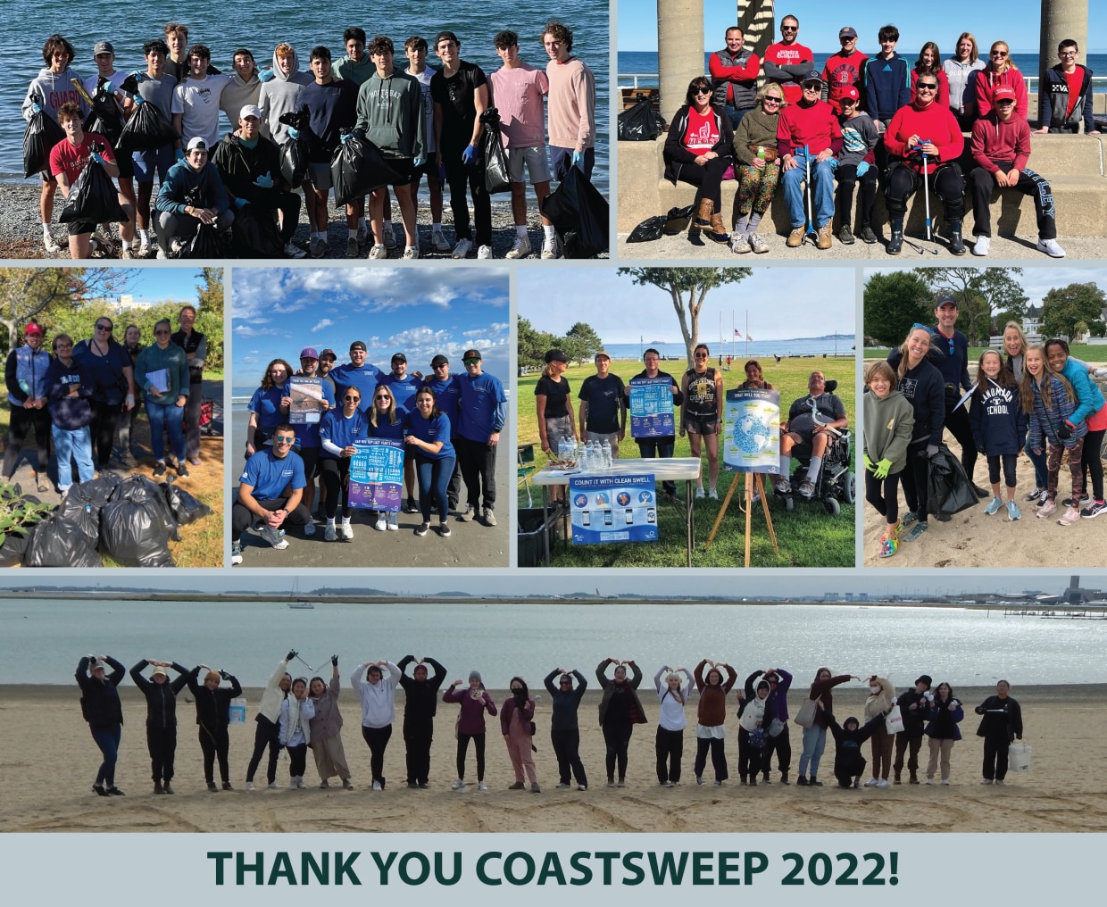 2022 COASTSWEEP Beach Cleanup - Thank you collage of volunteers