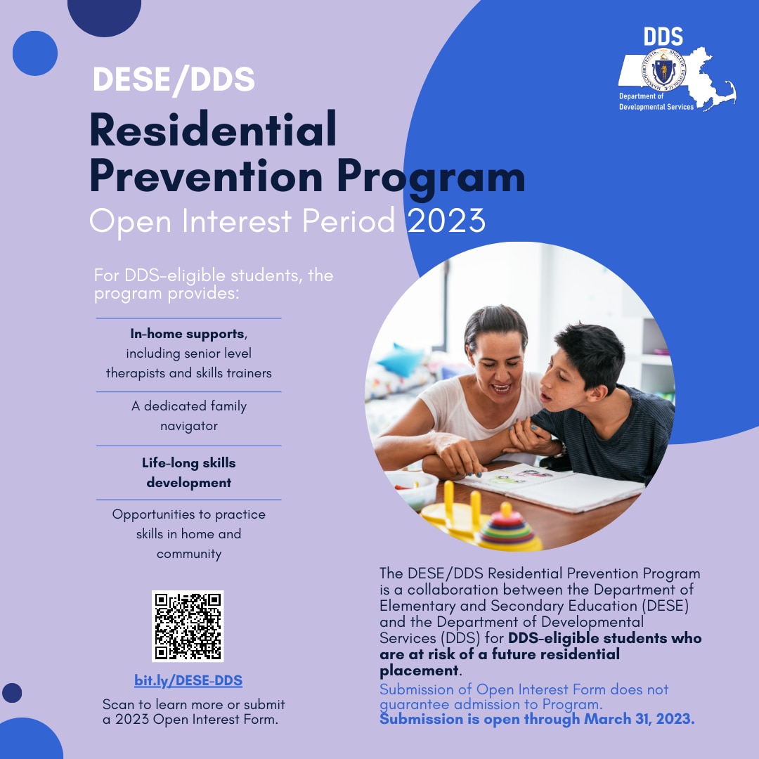 DESE DDS Residential Prevention Program infographic