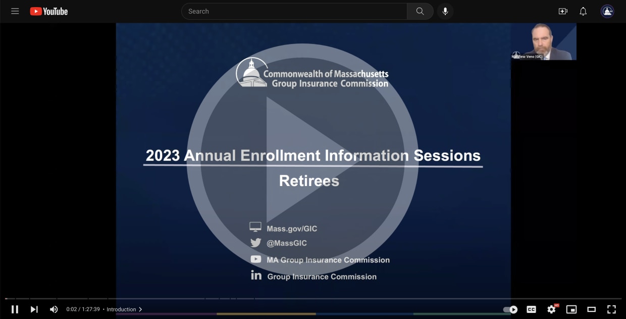 GIC Member Annual Enrollment Information Sessions For State & Municipal Retirees Video
