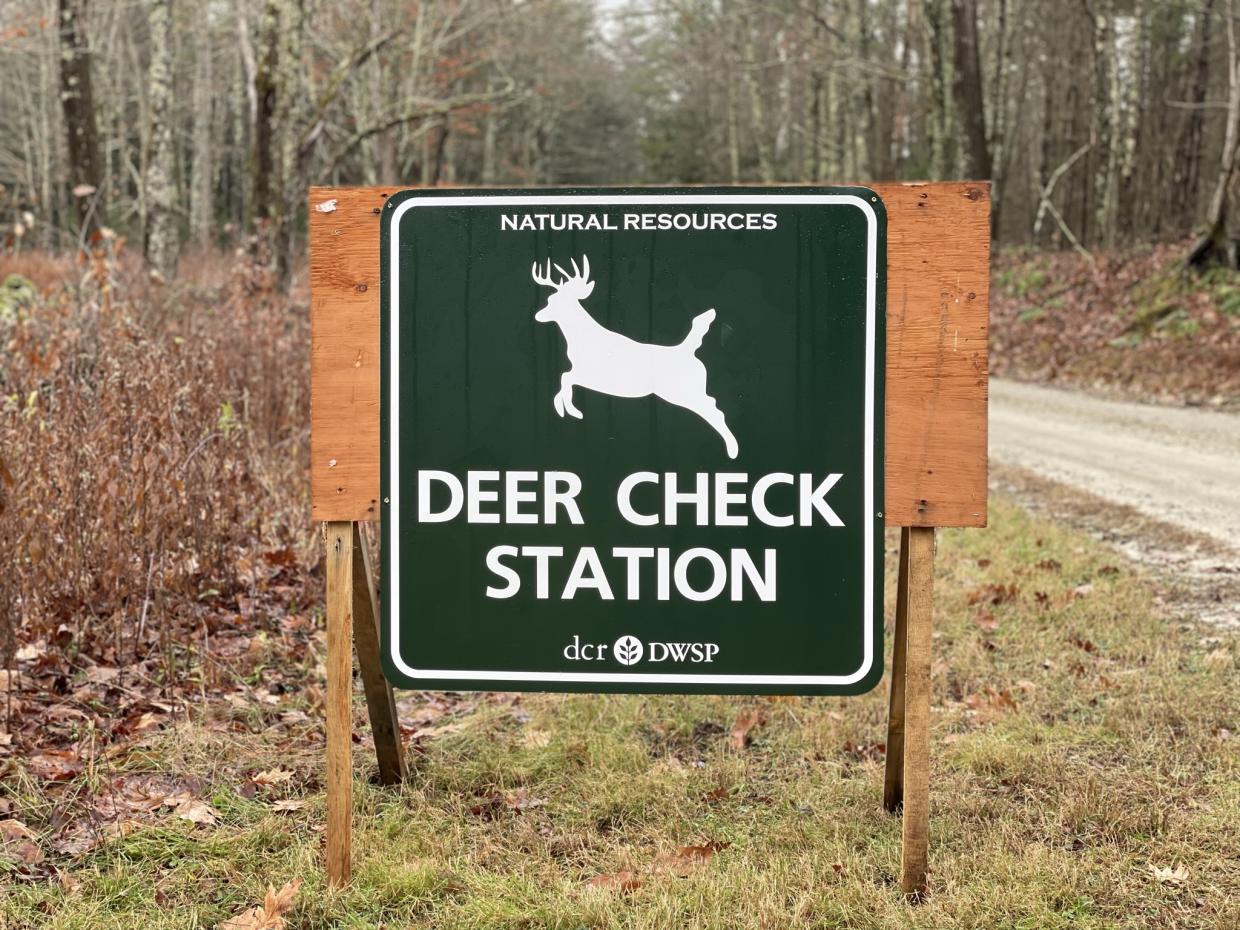 DCR DWSP Deer Check Station Sign