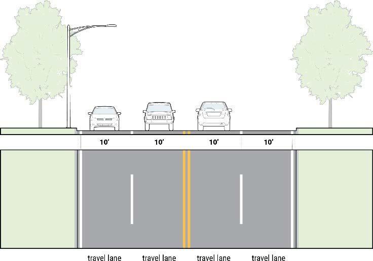 Figure 1: Hammond Pond Parkway Existing Typical Cross Section – Segment 1A