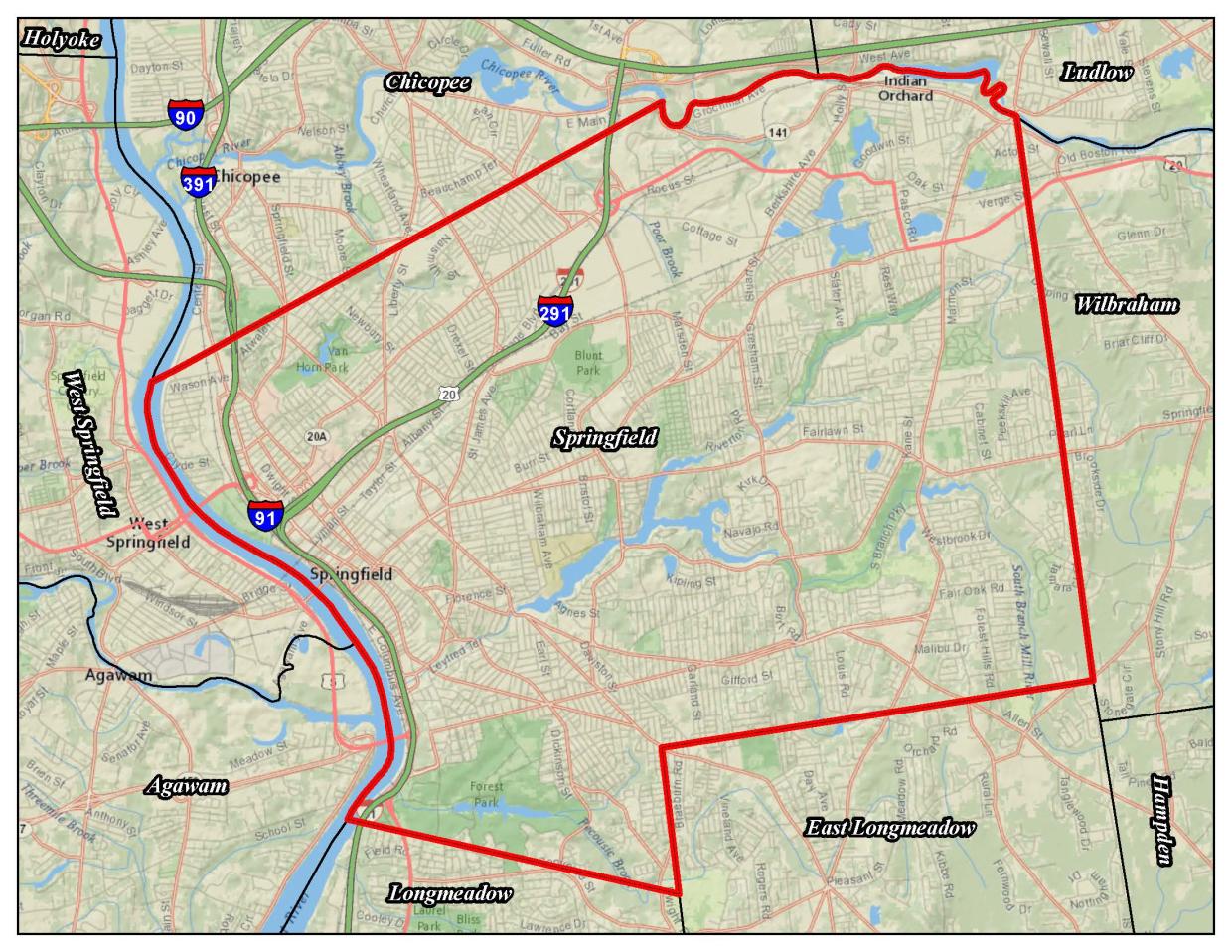 Springfield RFP map outline of area