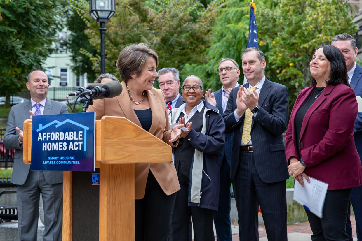 Gov. Maura Healey announces the Affordable Homes Act.