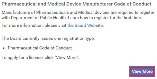 Pharmaceutical and Medical Device Manufacturer Code of Conduct Image