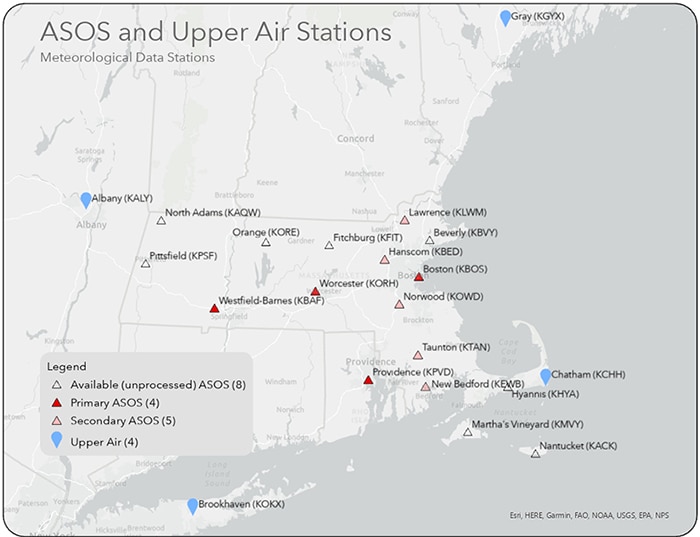 ASOS and Upper Air Stations Map