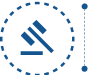 dashed blue circle outline with a blue gavel icon inside, to the right, a timeline
