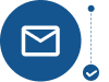 blue circle with white envelope icon inside, to the right, a timeline icon