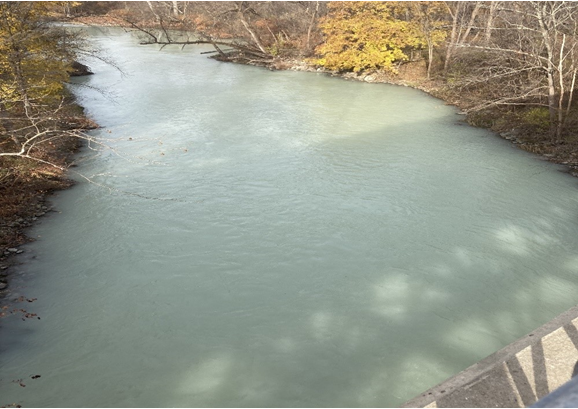 Cloudy wastewater discharged into the Hoosic River 