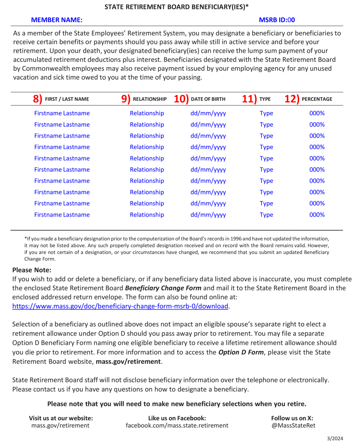 Page 2 Sample of 2024 MSERS Annuity Savings Account Annual Statement