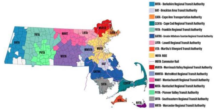 MassDOT—Rail and Transit Division map of all regional transit authorities