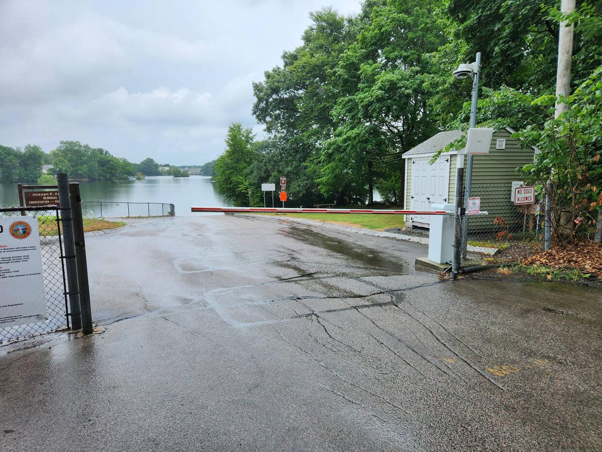 Access gate at the end of Barbara Road.