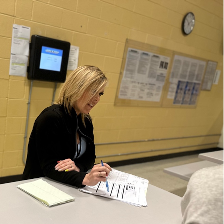 A staff member meets with participants to tailor the program to individual's specific needs.