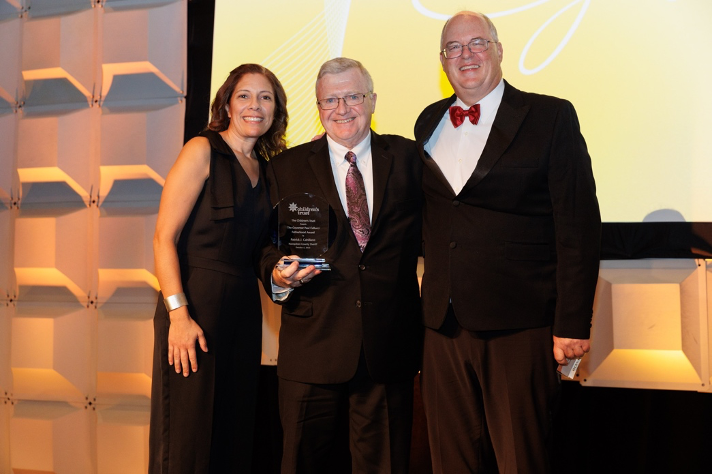 Sheriff Cahillane accepts the Governor Paul Cellucci Fatherhood Award at the Children's Trust Annual Gala