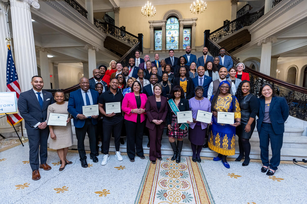 Governor Healey and Lieutenant Governor Driscoll at Black History Month celebration.