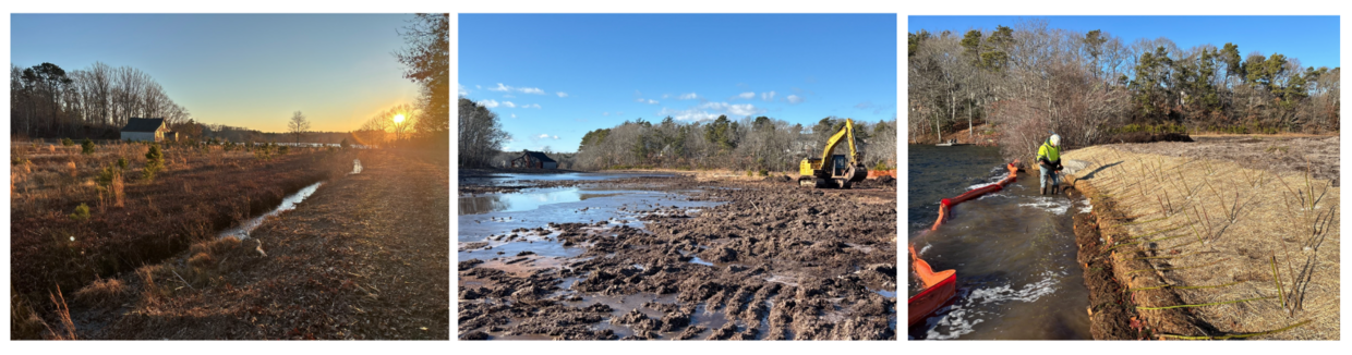 Construction is underway at Chop Chaque Bogs in Mashpee, MA.