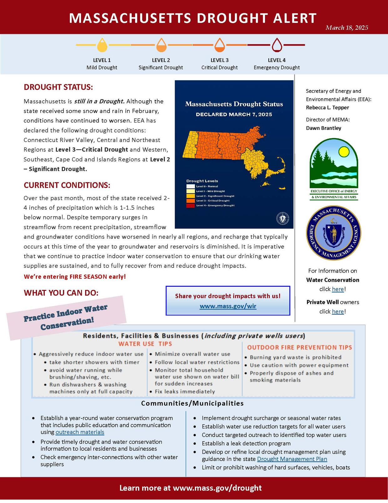 Drought Tips, Tools & Resources | Mass.gov