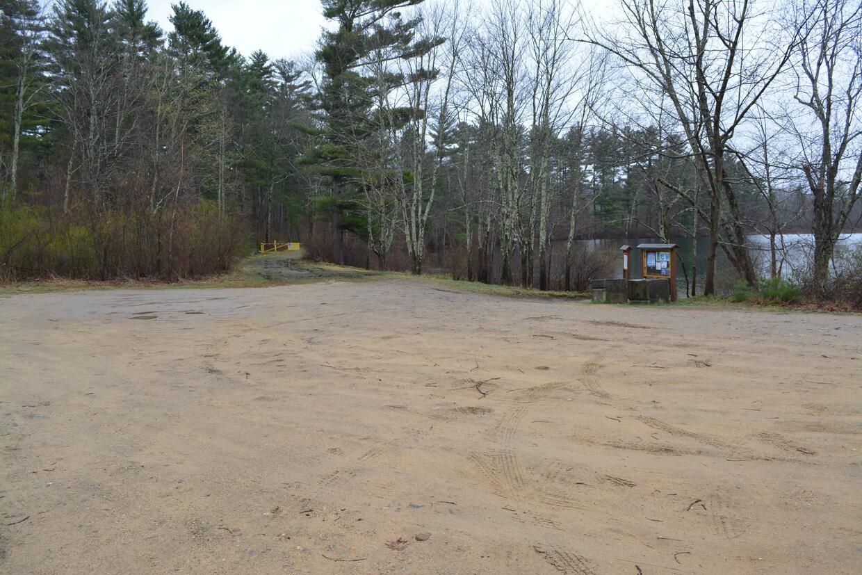 Large dirt parking lot