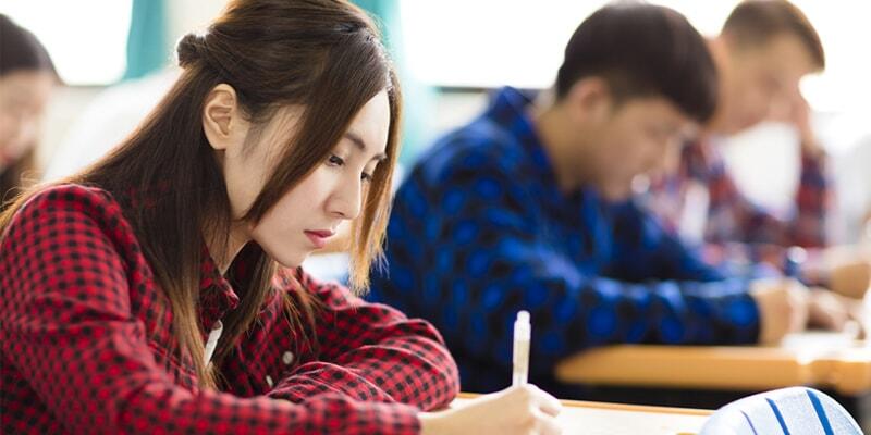 People taking a test