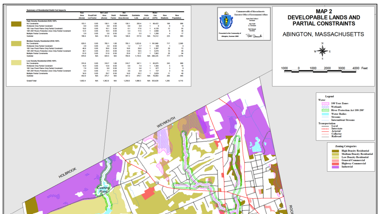 Buildout Map 2: Developable land with constraints